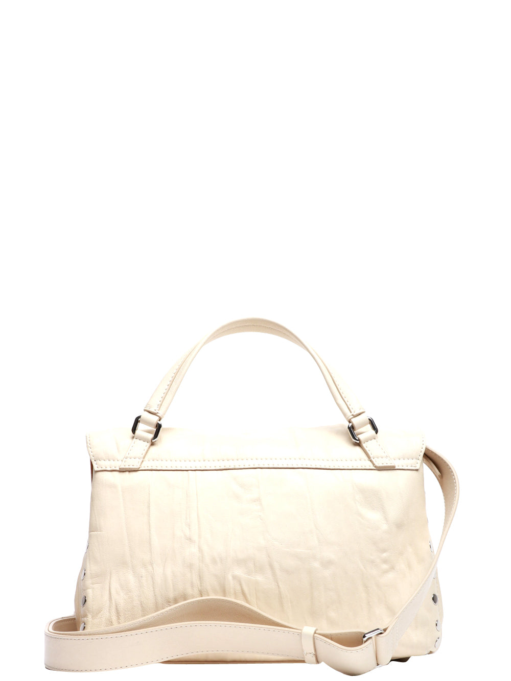 ZANELLATO Borsa a Mano Postine Plissè Small in Pelle Panna Panna
