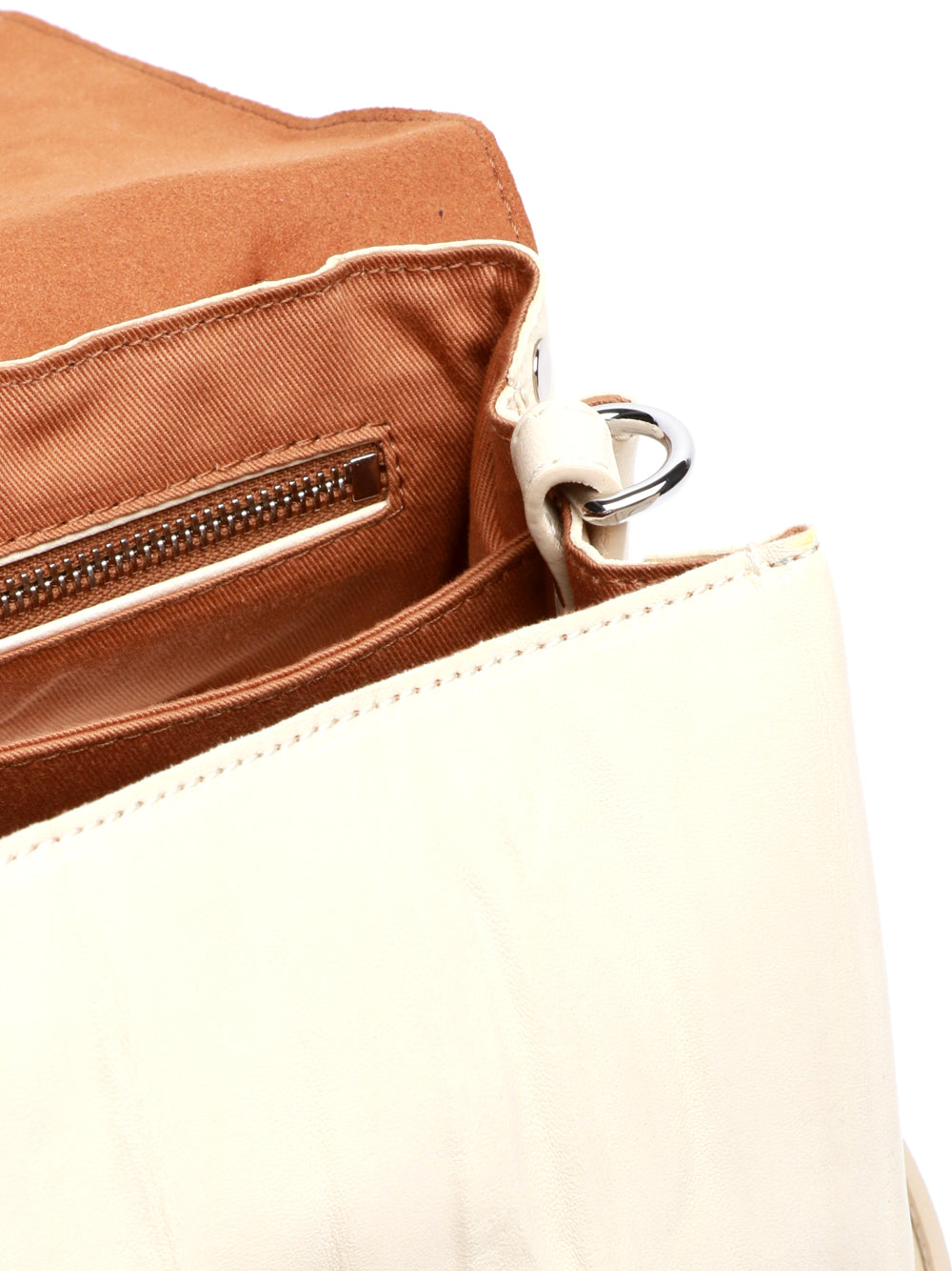 ZANELLATO Borsa a Mano Postine Plissè Small in Pelle Panna Panna