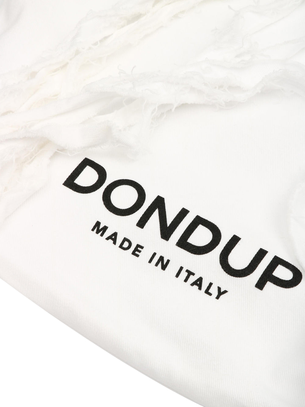 Borsa a Spalla in Eco Bull Denim Bianca con Frange
