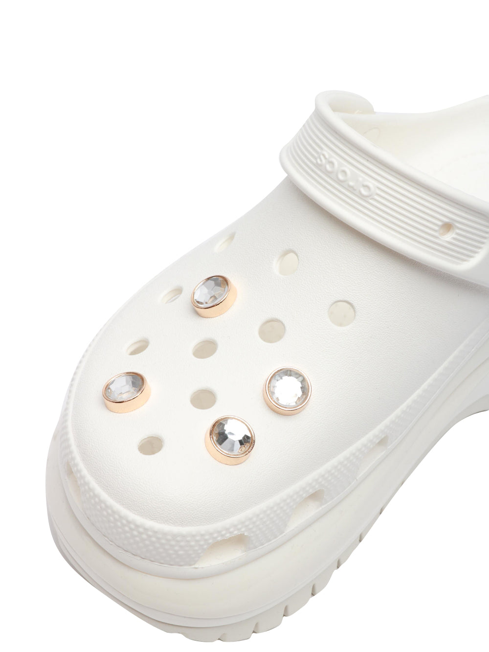 Zoccoli Mega Crush in Gomma Bianchi con Jibbitz Gioiello