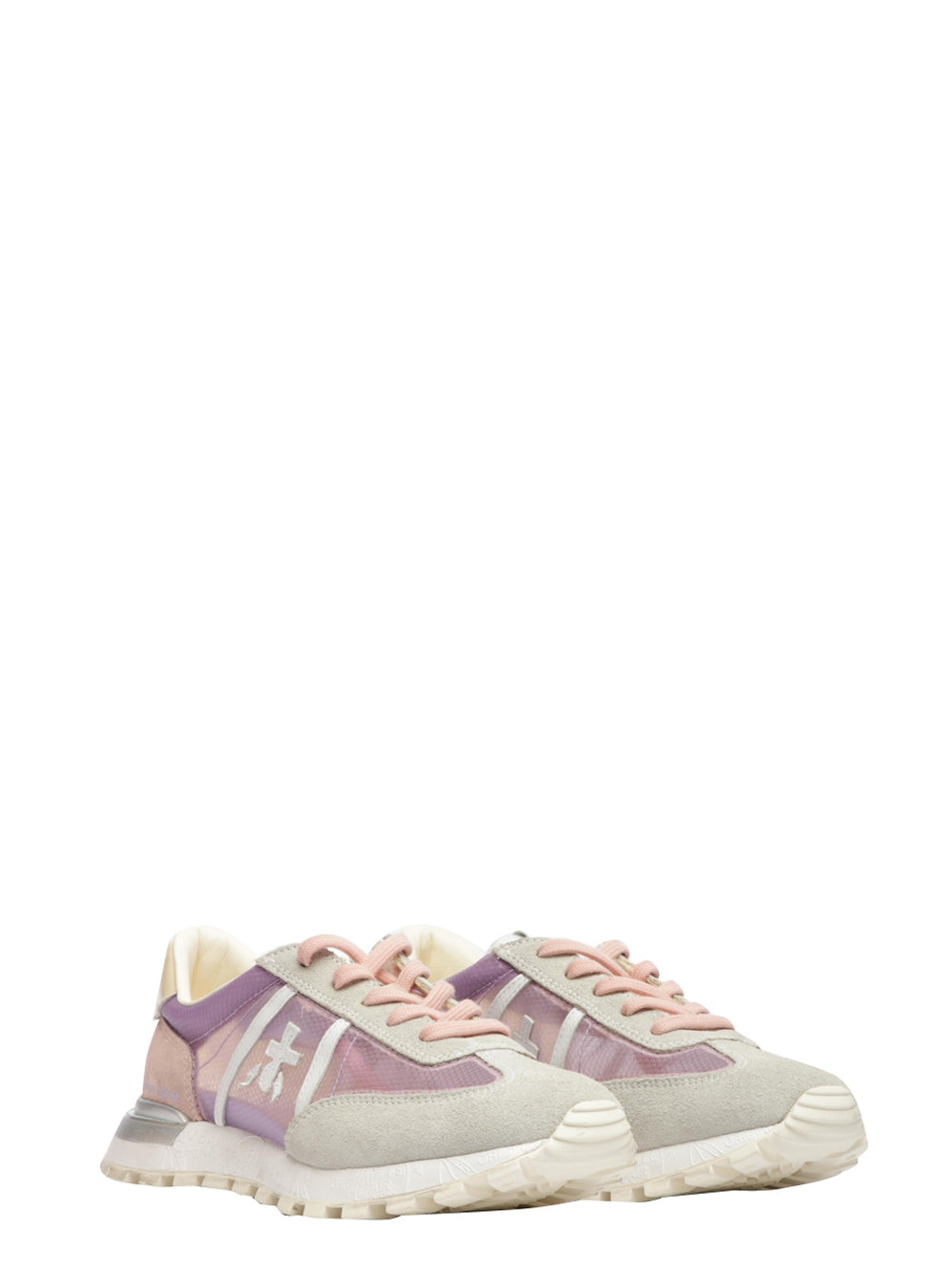 Johnlowd Sneakers Shoes in Purple and Gray Fabric and Suede