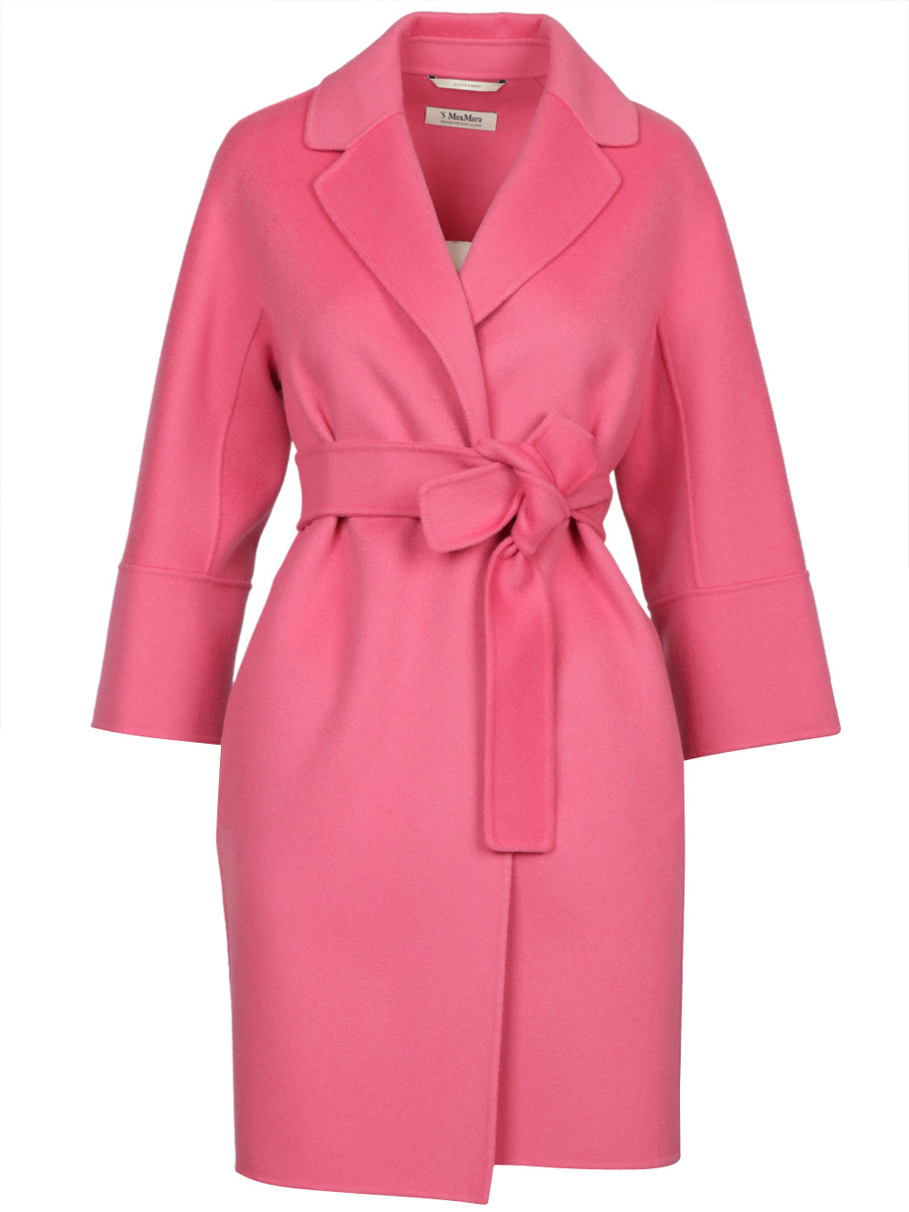 Cappotto Arona a Vestaglia in Lana Vergine Rosa
