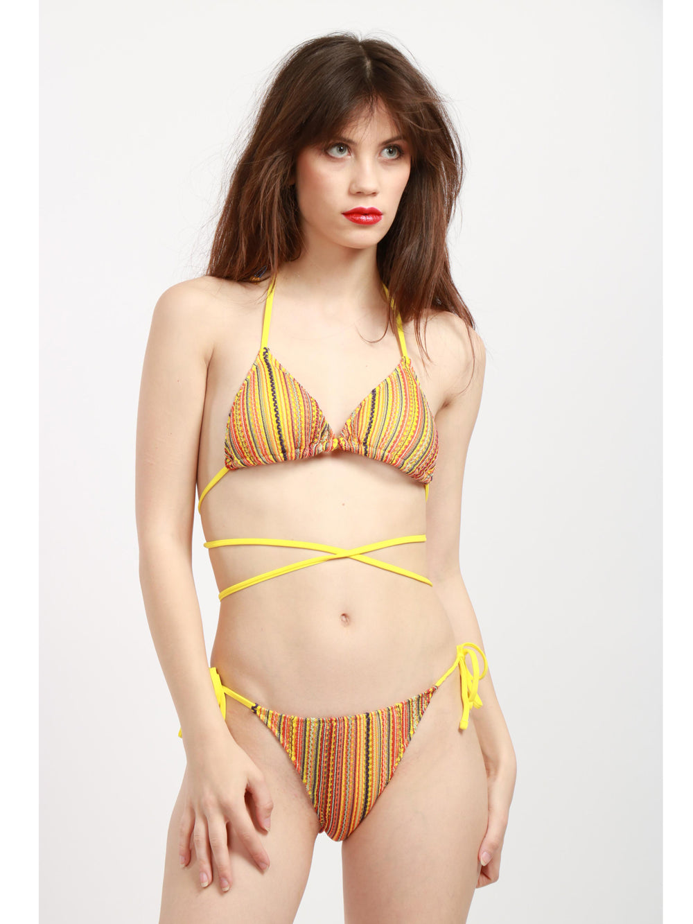 Costume Terry Bikini Triangolo a Fantasia Multicolor