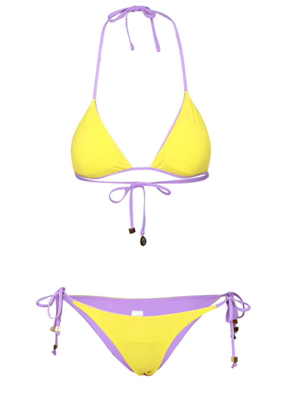 Costume Bikini Giudith Triangolo Double Face Giallo e Viola