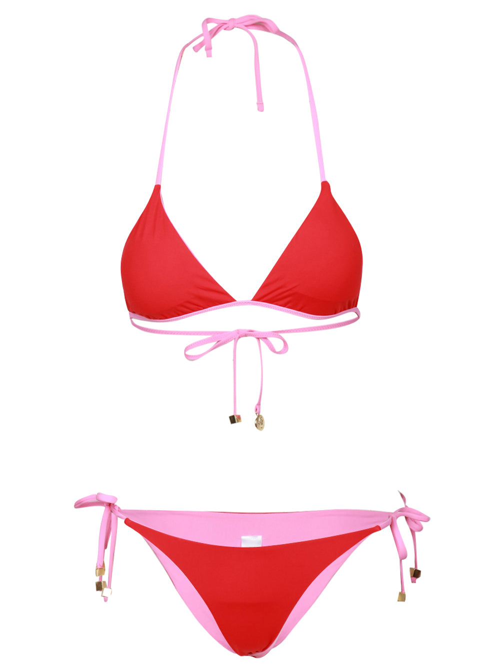 Costume Bikini Giudith Triangolo Double Face Rosa e Rosso