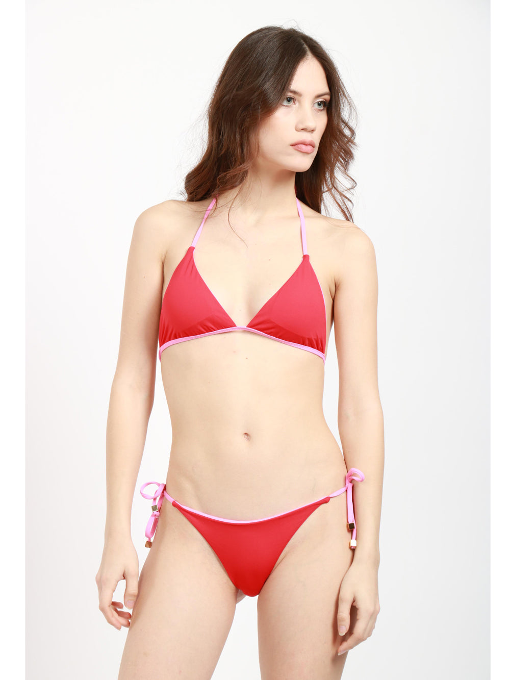 Costume Bikini Giudith Triangolo Double Face Rosa e Rosso