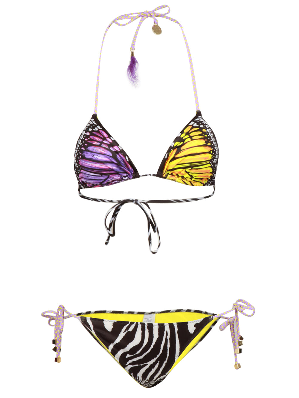 Costume Bikini Triangolo Giuly con Stampa Farfalla e Zebra