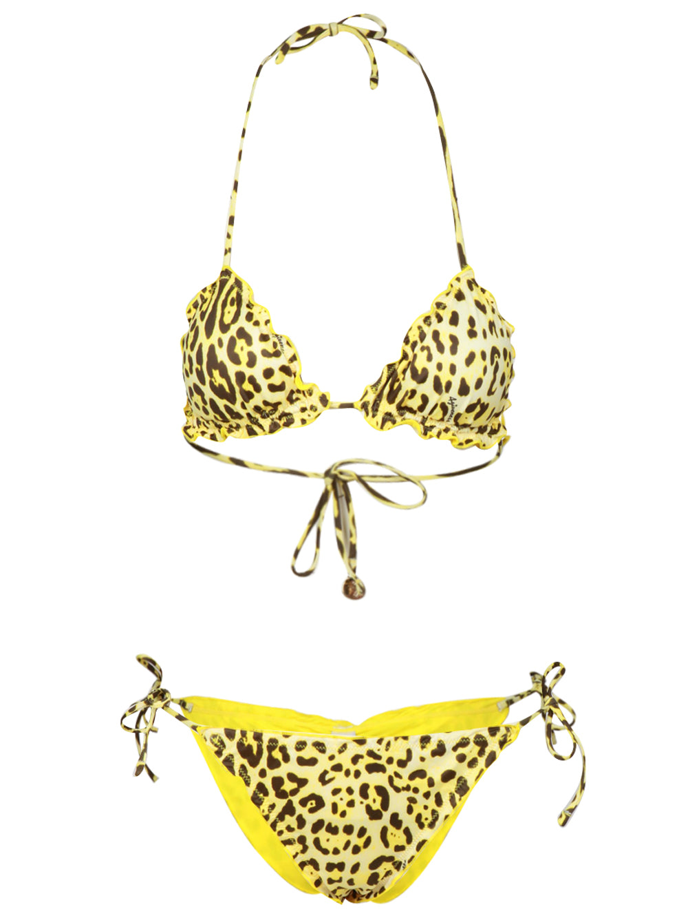Costume Bikini Triangolo Alessia Giallo con Stampa Animalier