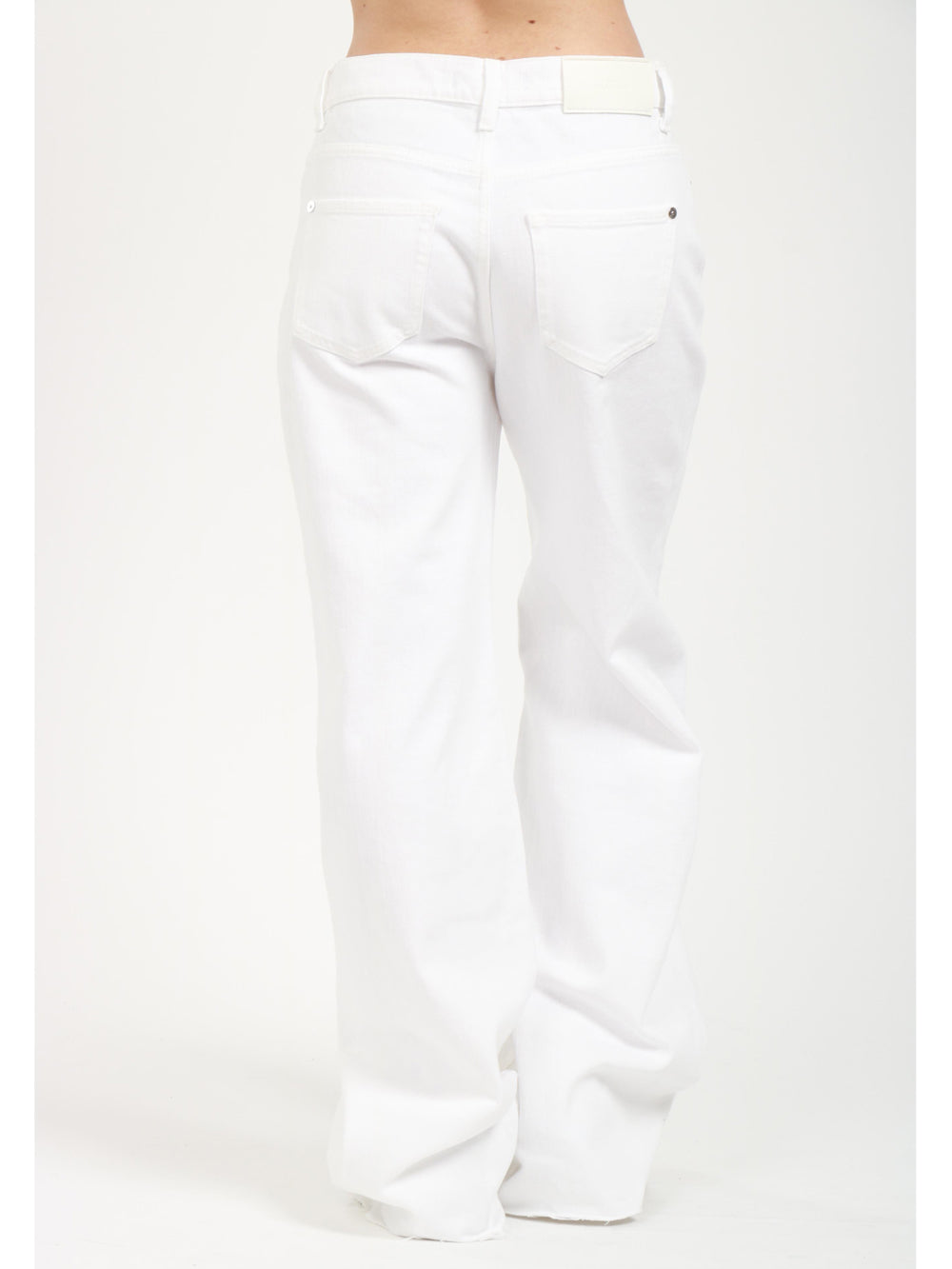 Jeans Scout in Denim Bianchi con Fondo Taglio Vivo