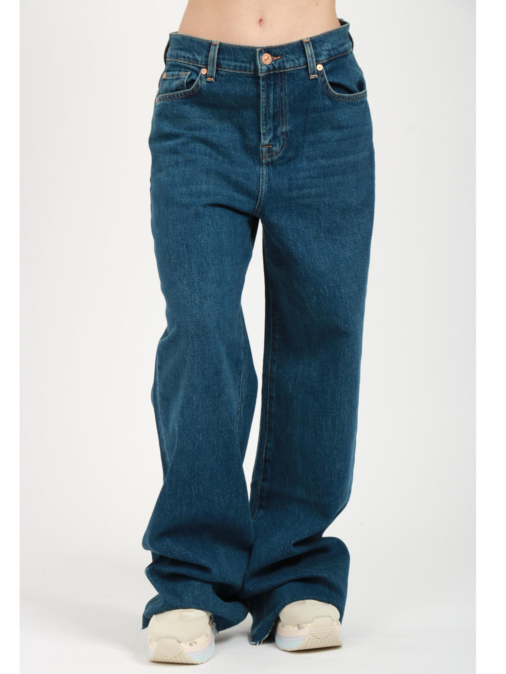 7 FOR ALL MANKIND Jeans Scout in Denim di Cotone Elasticizzato Blu Denim Blu