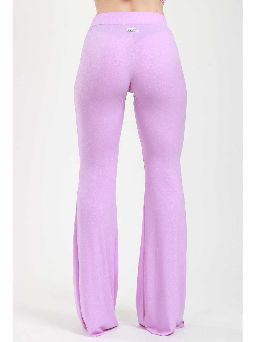 BG LOVE Pantaloni Frida a Zampa Glicine con Glitter Lilla