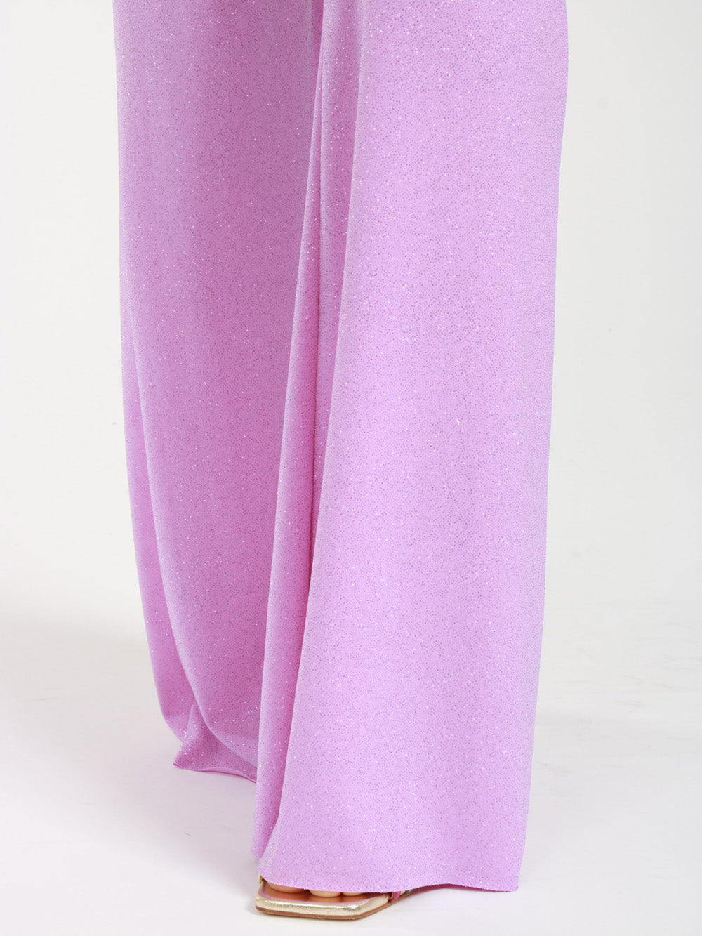 BG LOVE Pantaloni Frida a Zampa Glicine con Glitter Lilla