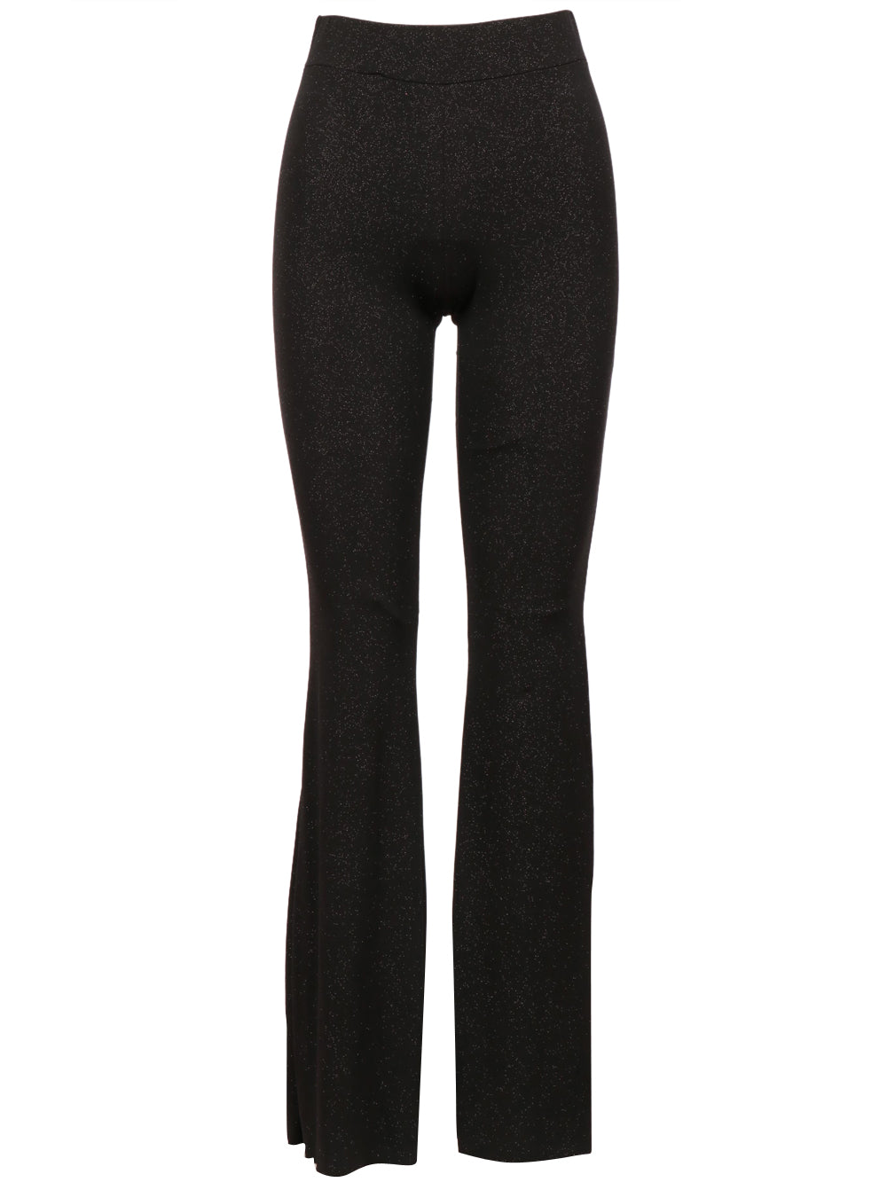 BG LOVE Pantaloni Frida a Zampa Neri con Glitter Nero
