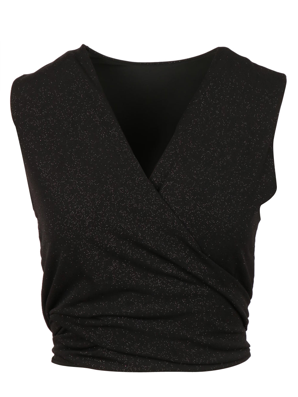 BG LOVE Top Cache Coeur Frida Nero con Gliter Nero