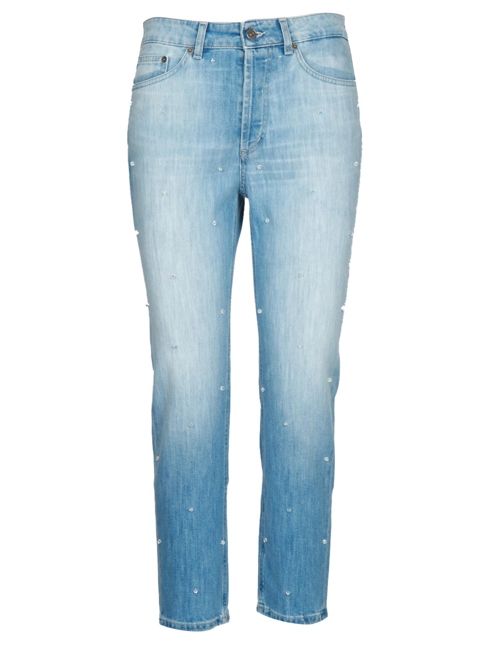 DONDUP Jeans Koons in Denim Blu con Perline Swarovski Denim