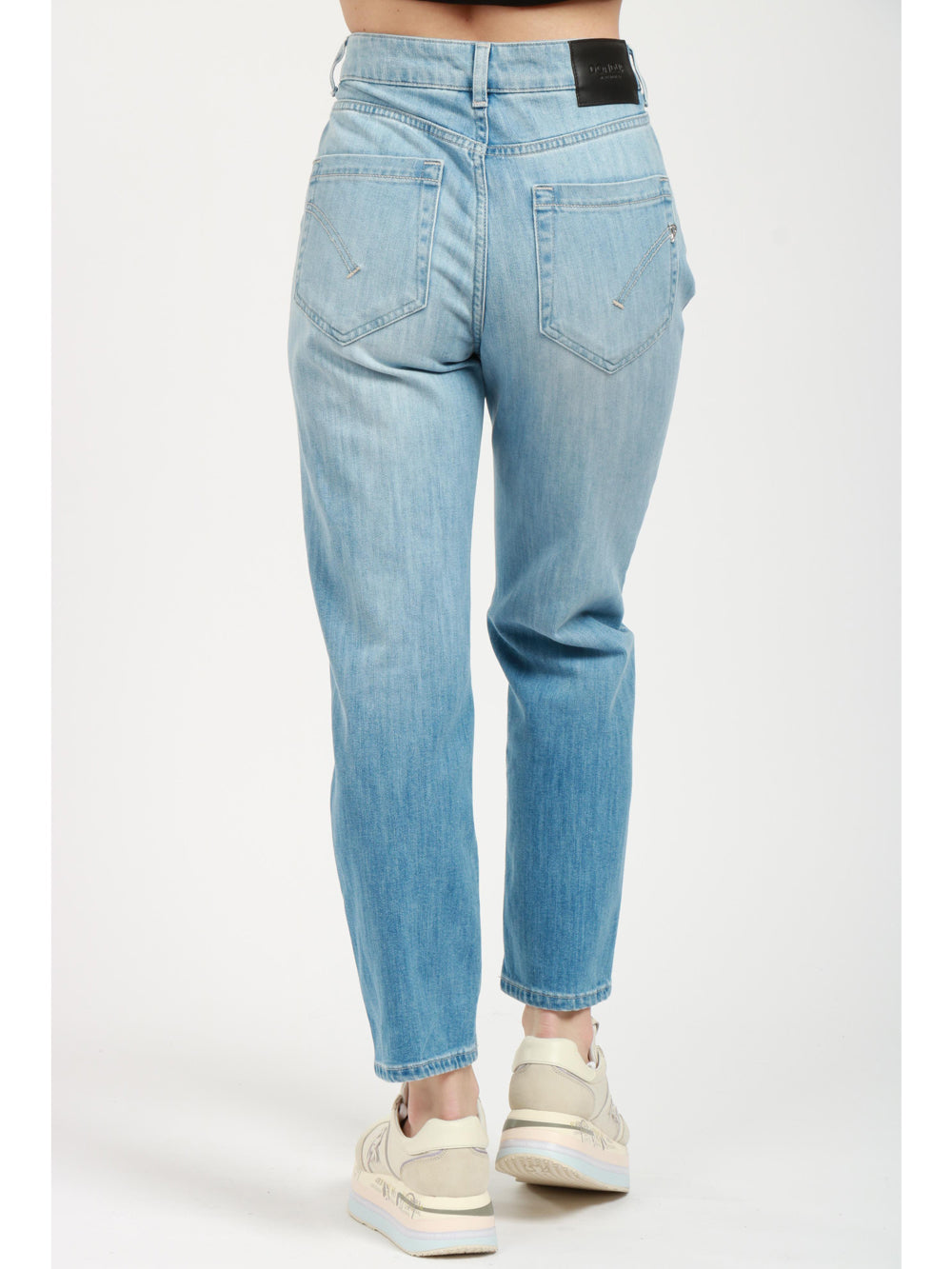 DONDUP Jeans Koons in Denim Blu con Perline Swarovski Denim