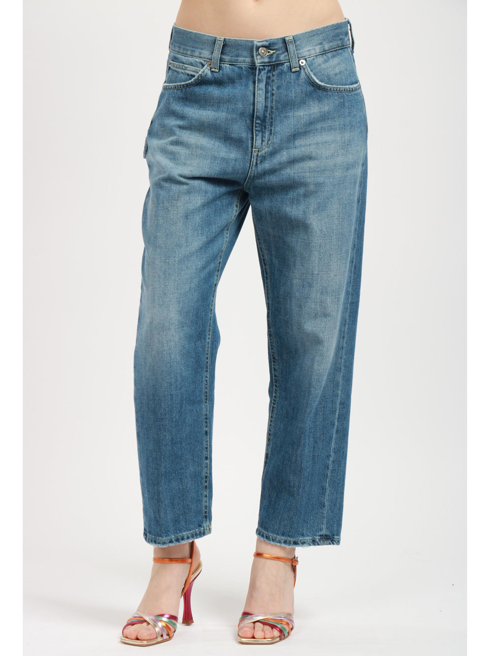 DONDUP Jeans Carrie in Denim Blu con Tasche Worker Denim