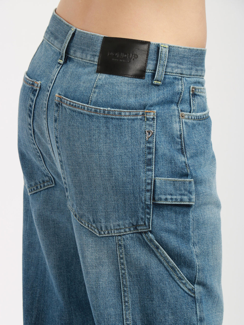 DONDUP Jeans Carrie in Denim Blu con Tasche Worker Denim