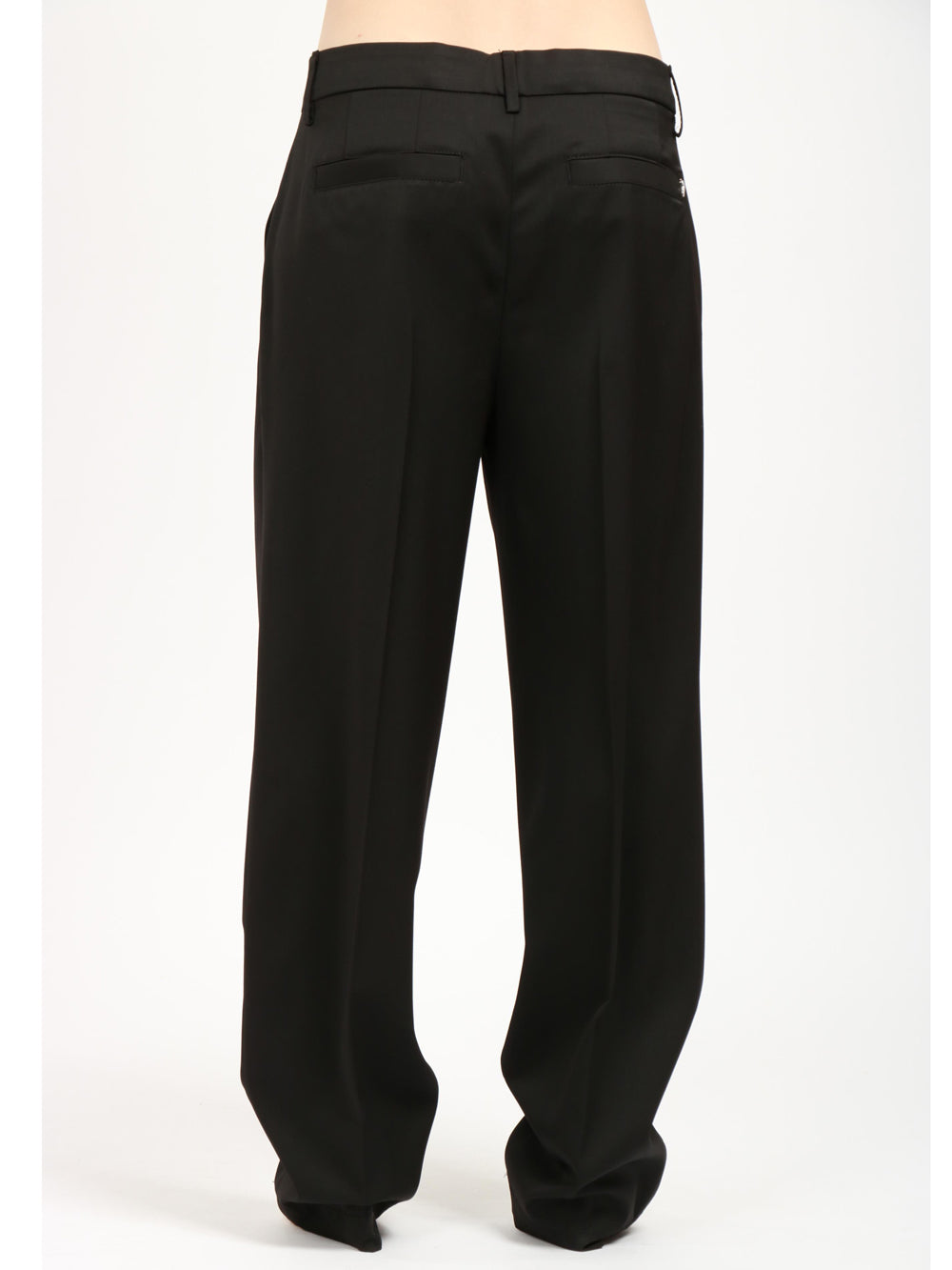 Lil Pants in Black Virgin Wool with Pinces