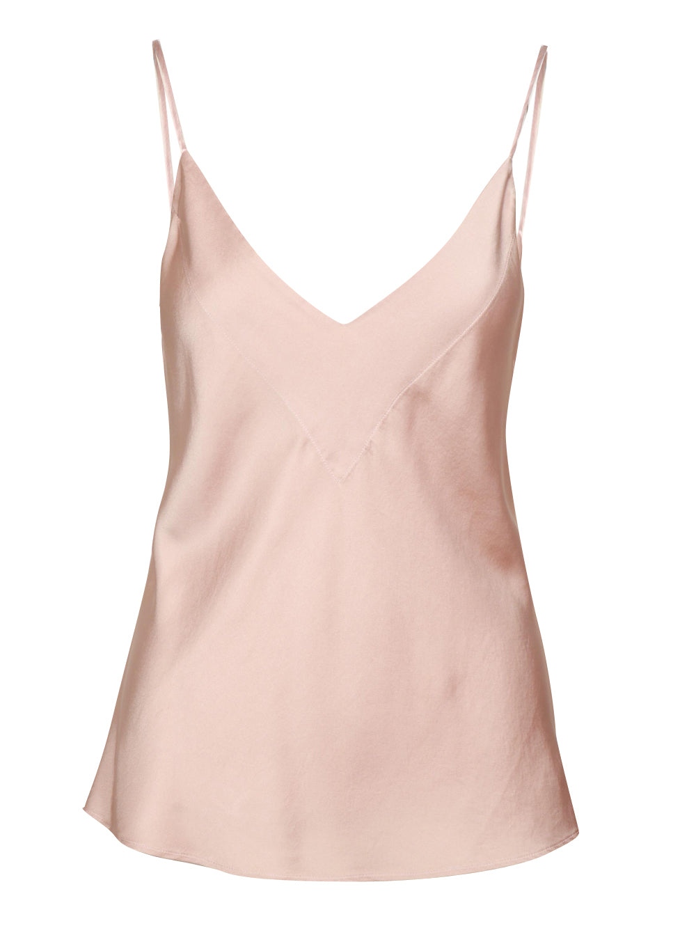 Top in Seta Cipria con Scollo a V