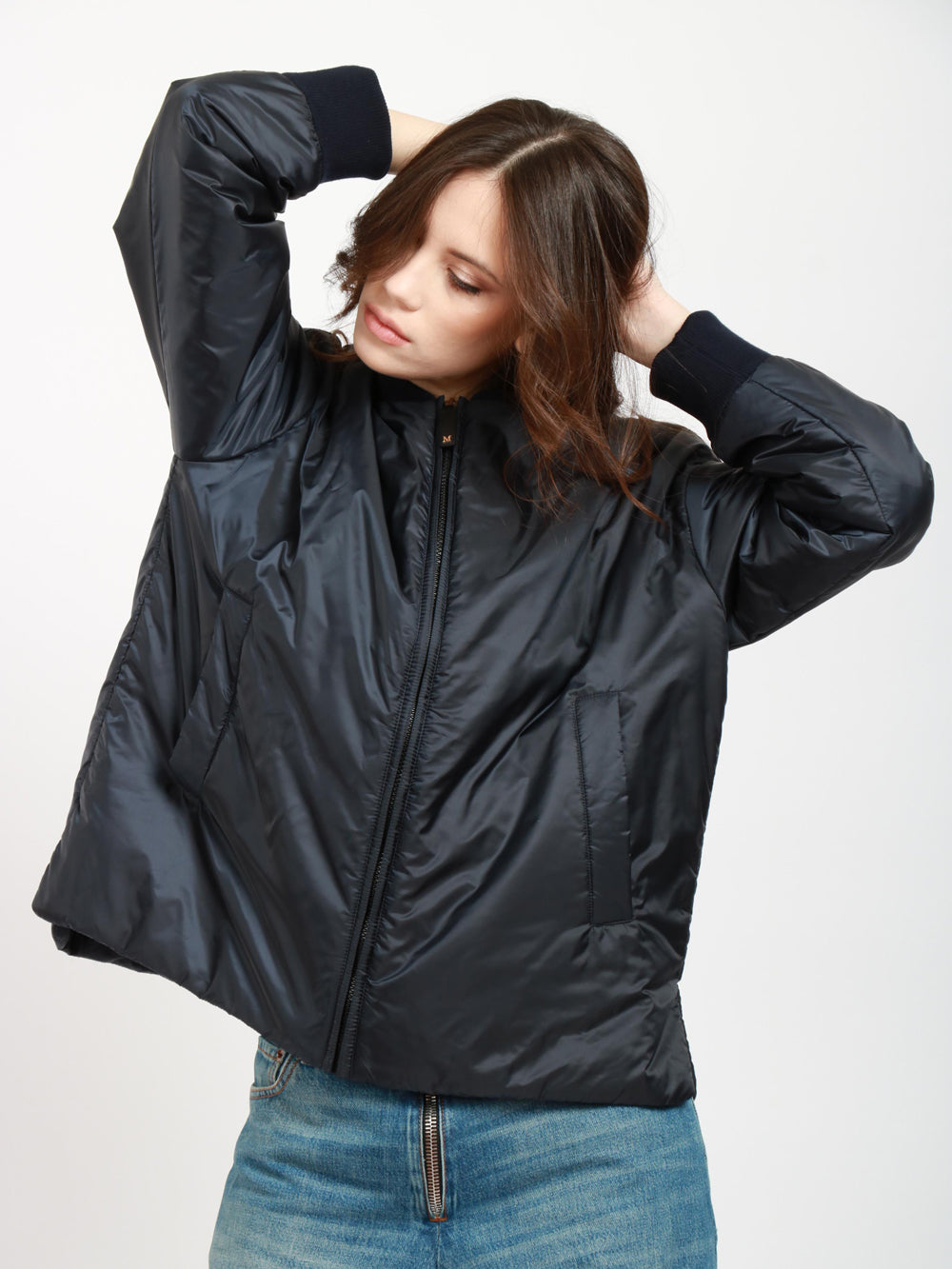 Bomber Danish in Tessuto Antigoccia Blu