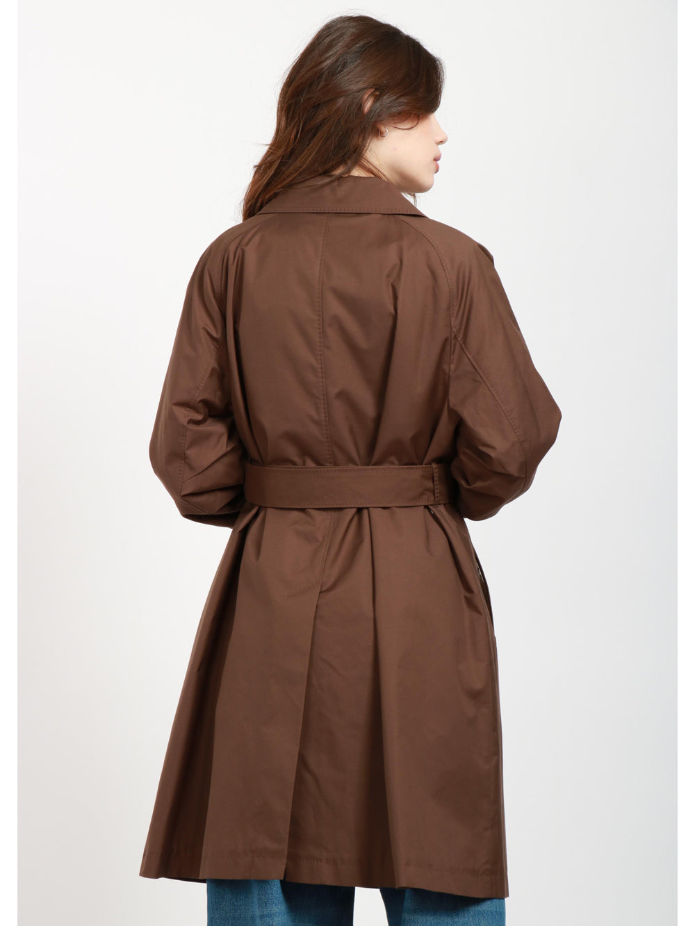 Trench Titrench Doppiopetto in Cotone Marrone