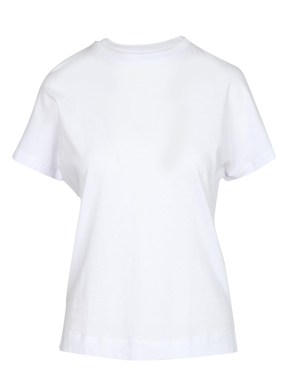 MERCI T-Shirt Girocollo in Cotone Bianca con Logo Bianco