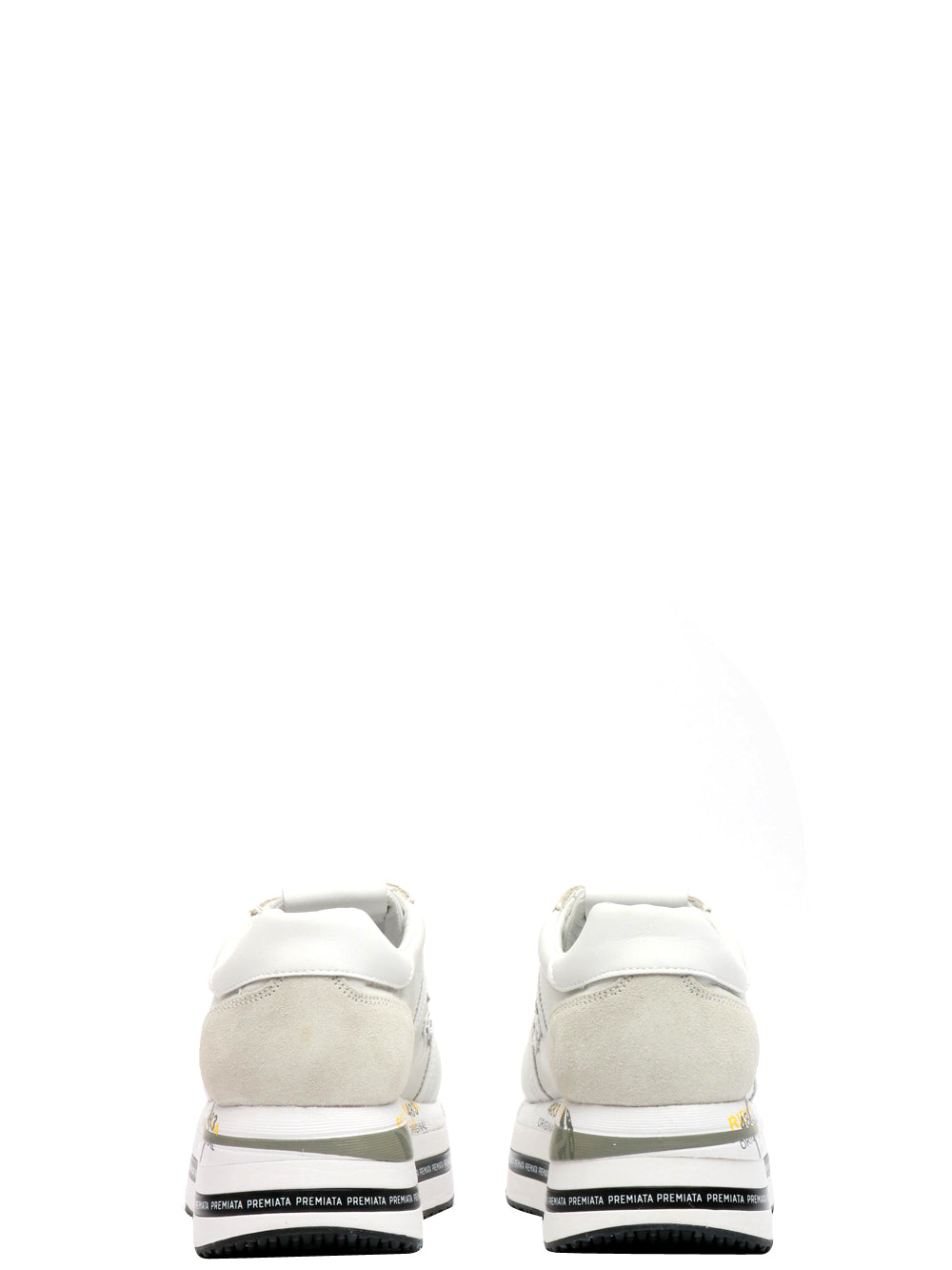 PREMIATA Scarpe Sneakers Beth in Pelle Bianche Bianco sporco