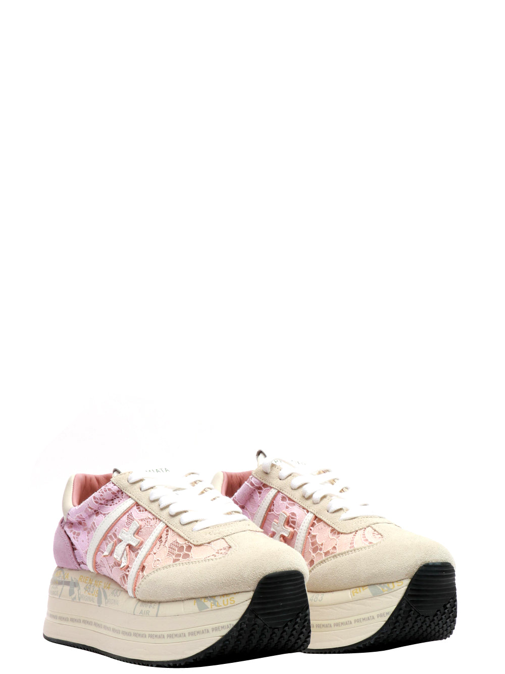 PREMIATA Scarpe Sneakers Beth in Macramé Rosa Sfumata Rosa