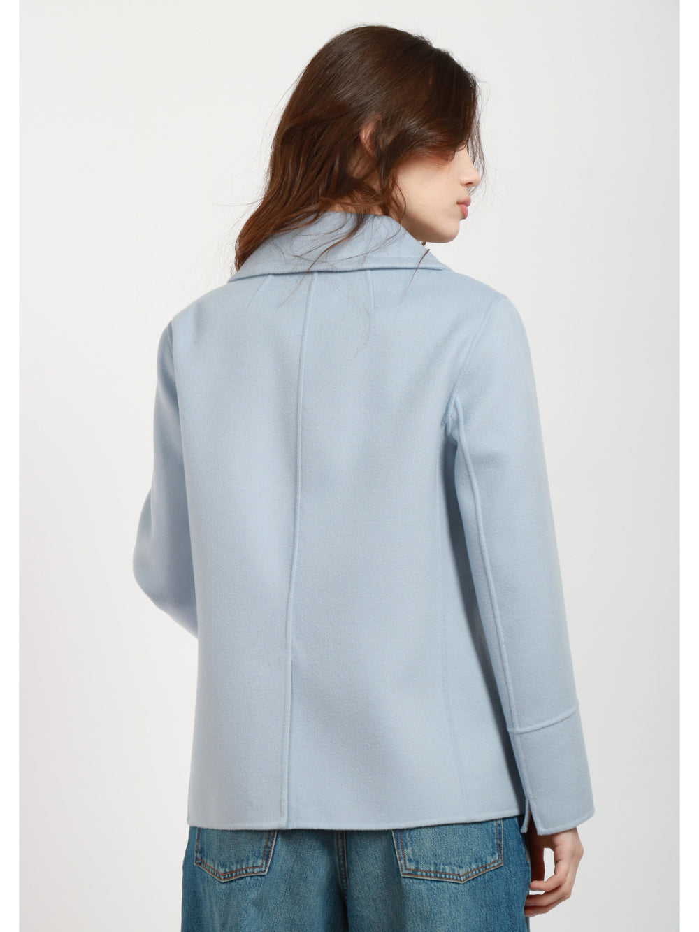 S MAXMARA Caban Moon Monopetto in Lana Vergine Polvere Polvere