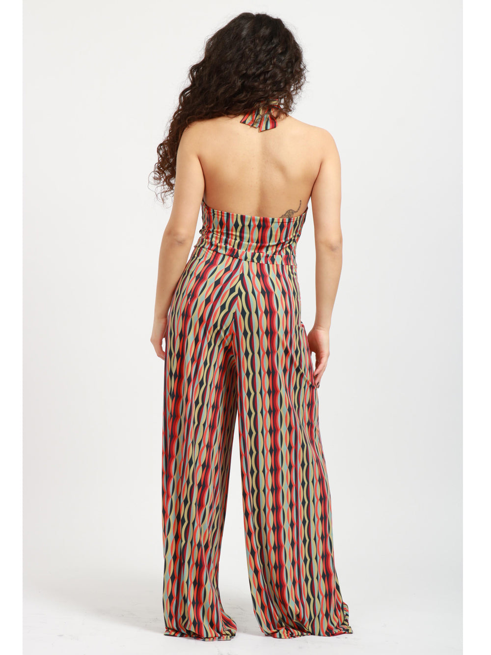 Bis Beach Palazzo Tracksuit with Multicolor Pattern