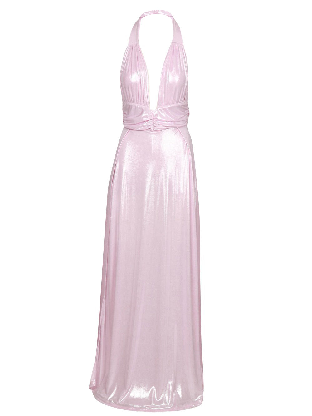 Eluard Long Pink Dress with Side Slits