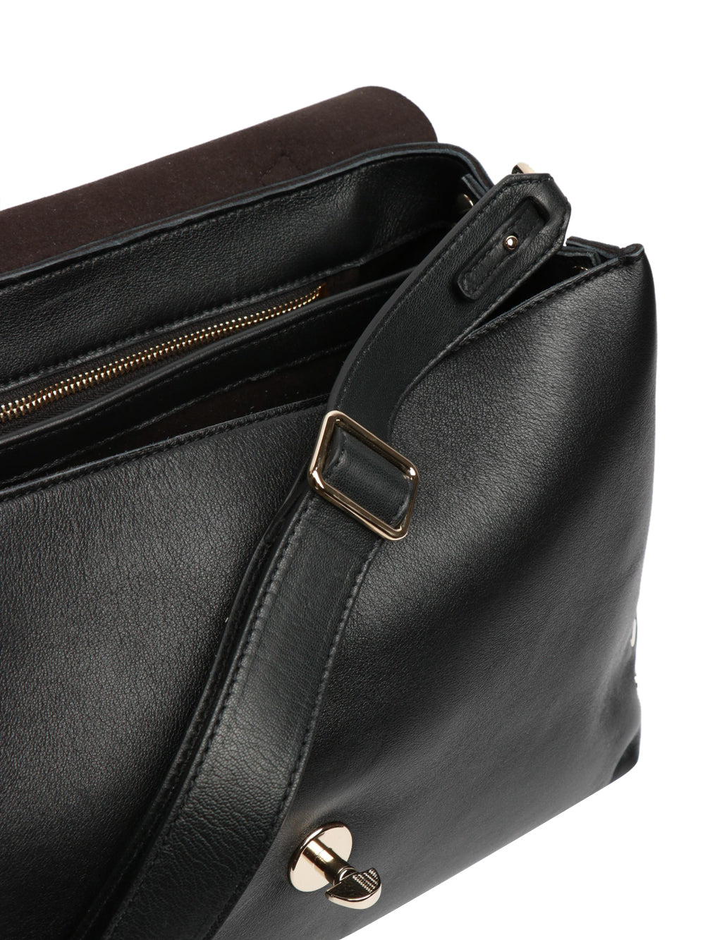 Postina Heritage Medium Handbag in Black Leather