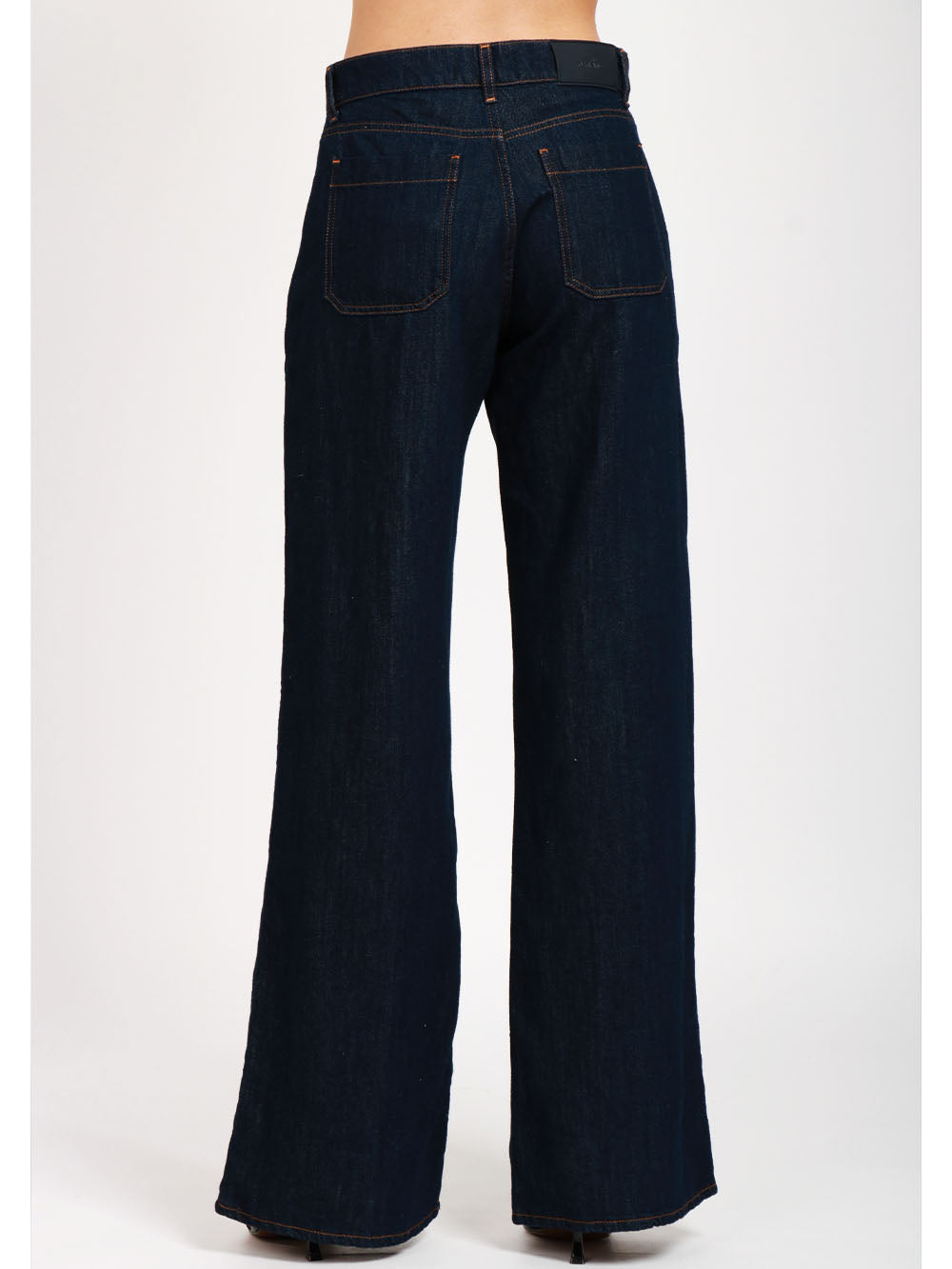 7 FOR ALL MANKIND Jeans Lotta Palazzo in Denim Misto Lino Blu Notte Denim
