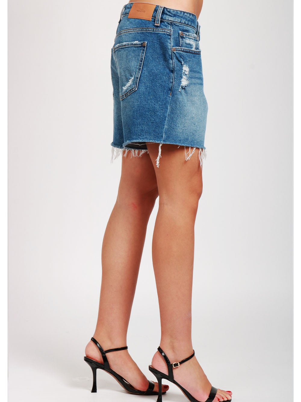 7 FOR ALL MANKIND Shorts Monroe in Denim di Cotone Blu Denim Blu