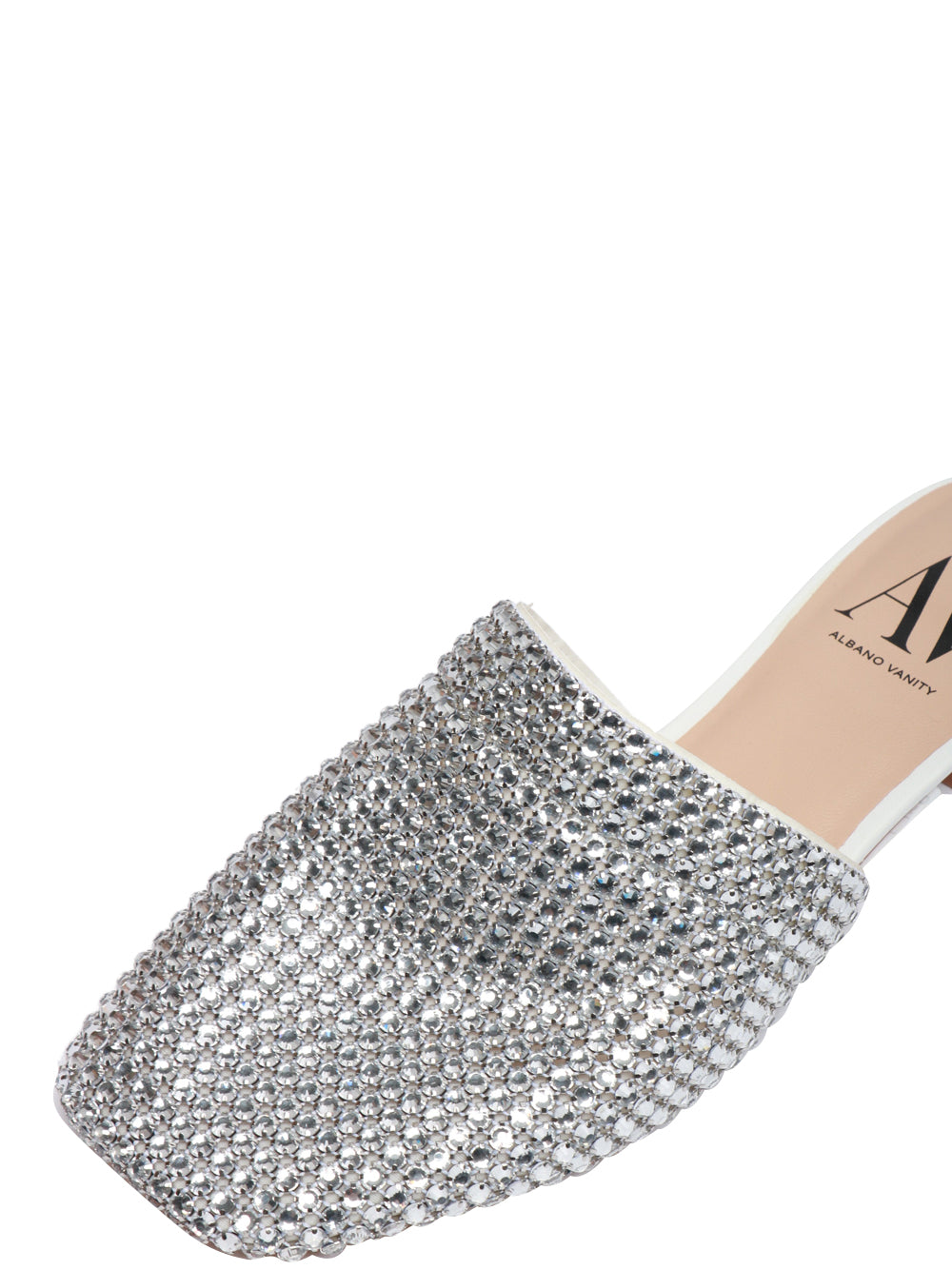 ALBANO VANITY Scarpe Slippers con Strass Bianche Bianco/argento