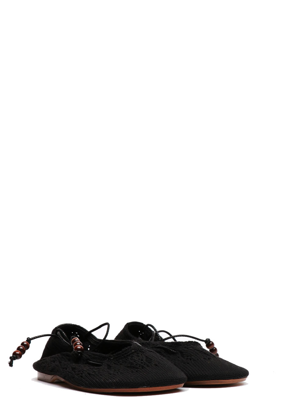Alohas Scarpe Ballerina Rosemary in Crochet Nere Nero