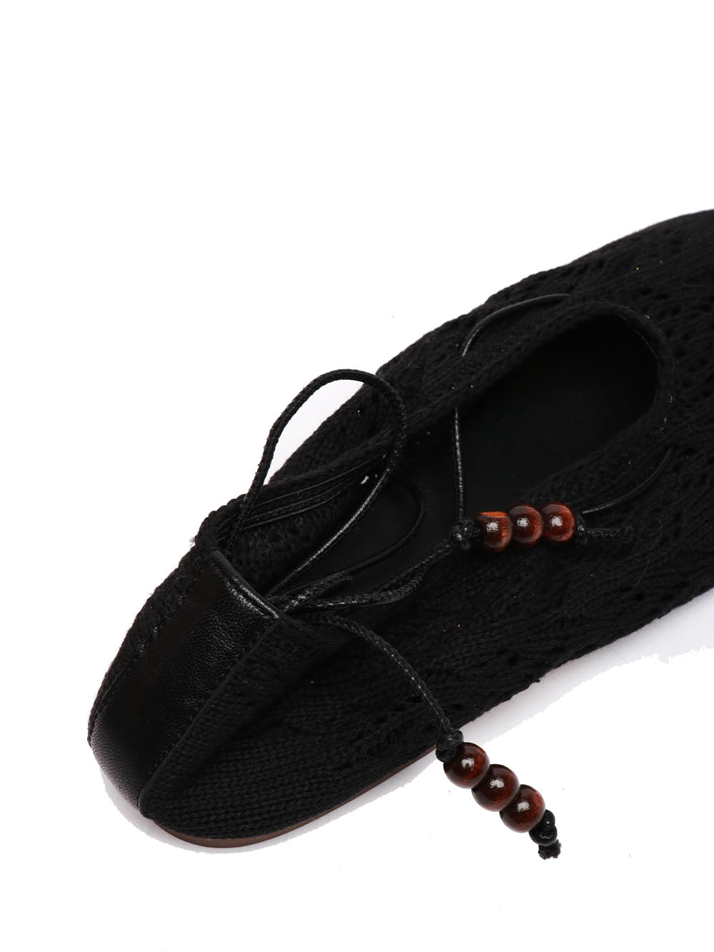 Alohas Scarpe Ballerina Rosemary in Crochet Nere Nero