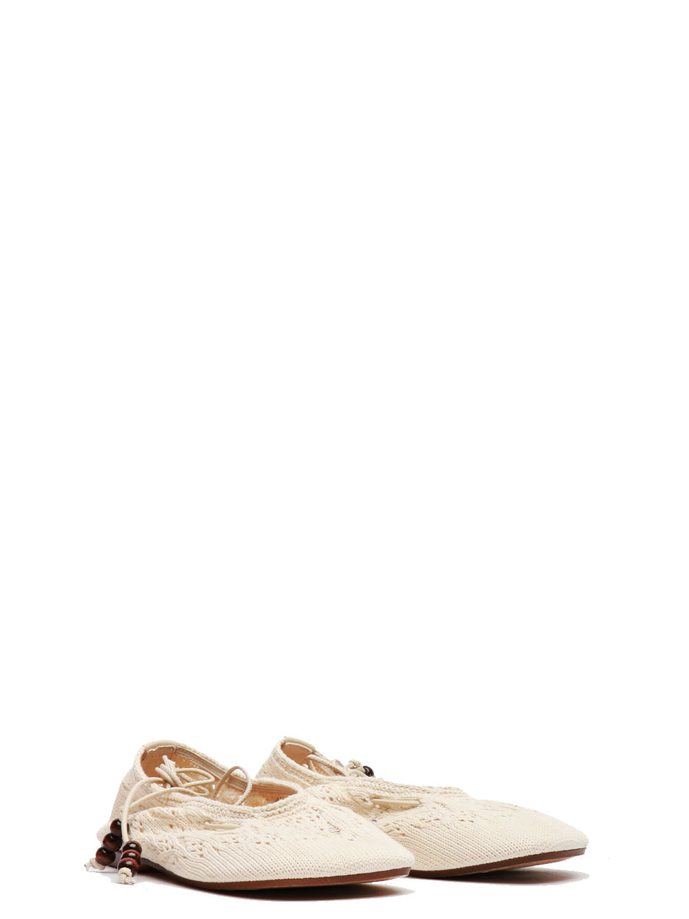 Alohas Scarpe Ballerina Rosemary in Crochet Avorio Panna
