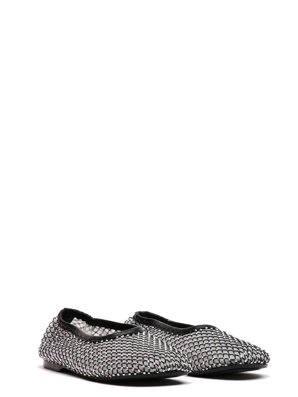 Alohas Scarpe Ballerina Lorain in Rete Nere con Strass Nero