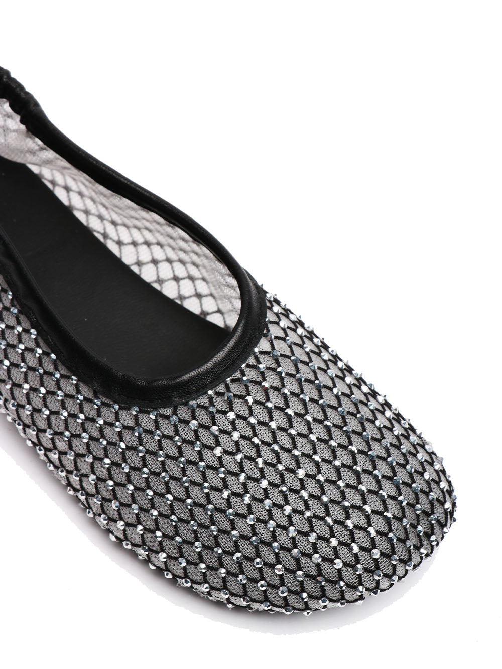 Alohas Scarpe Ballerina Lorain in Rete Nere con Strass Nero