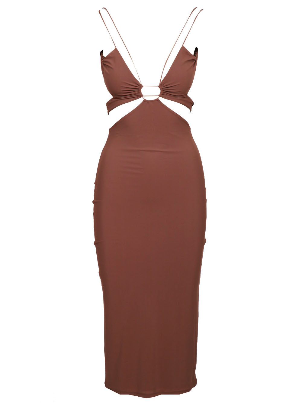 Vestito Klea Mocha Mousse con Cut Out