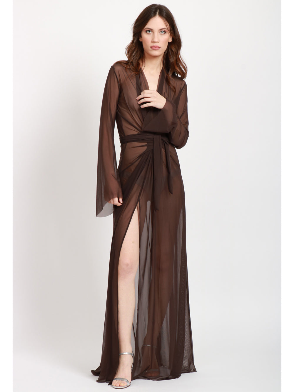 AMAZUIN VESTITO MARGOT CIOCCOLATO IN TULLE Cioccolato