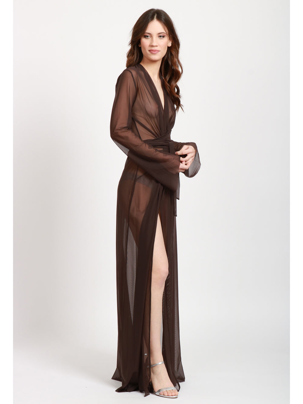 AMAZUIN VESTITO MARGOT CIOCCOLATO IN TULLE Cioccolato