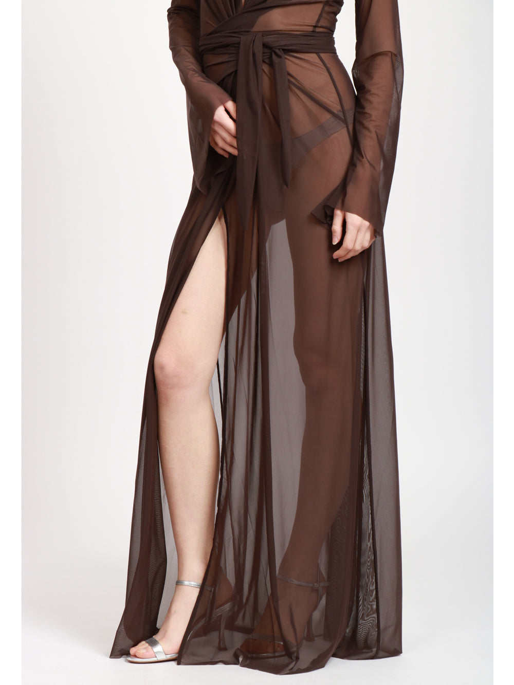 AMAZUIN VESTITO MARGOT CIOCCOLATO IN TULLE Cioccolato