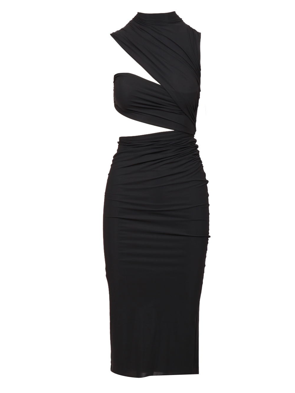 AMAZUIN VESTITO MUSIA NERO CON TAGLIO ASIMMETRICO Nero