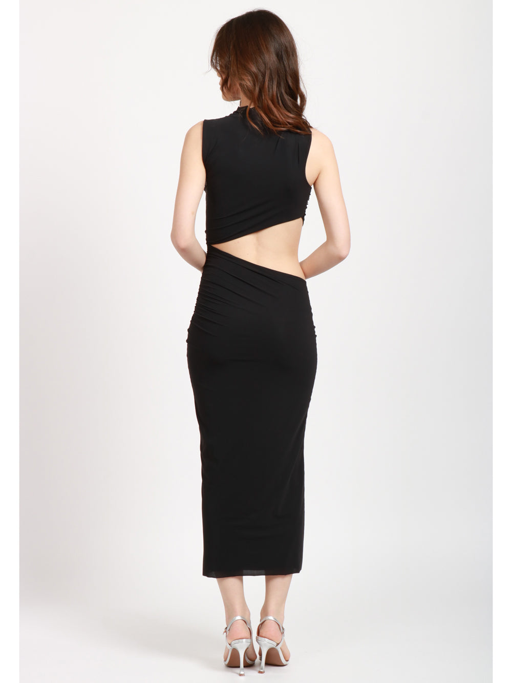 AMAZUIN VESTITO MUSIA NERO CON TAGLIO ASIMMETRICO Nero
