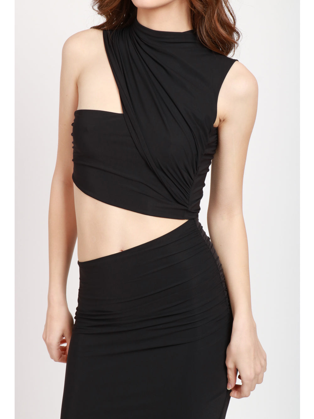 AMAZUIN VESTITO MUSIA NERO CON TAGLIO ASIMMETRICO Nero