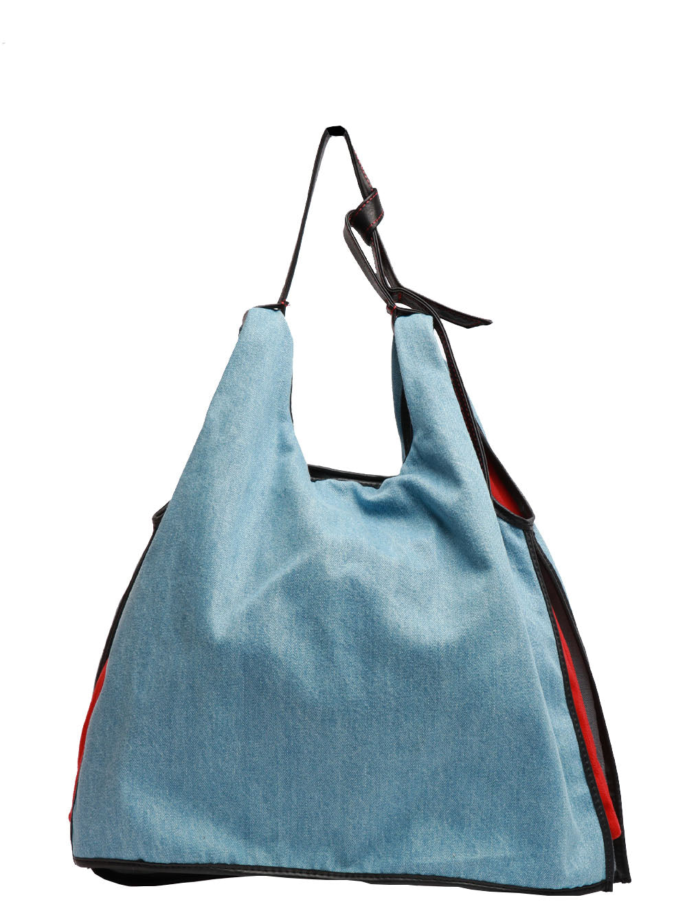 ANITA BILARDI Borsa a Spalla Picasso 7 in Denim con Snoopy Love Denim+rosso