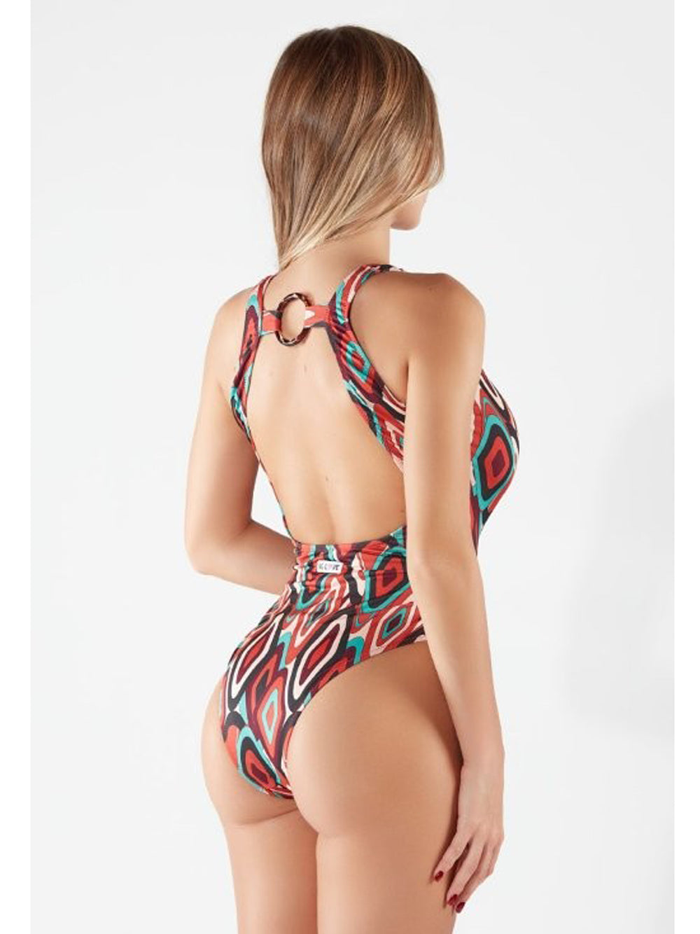 BG LOVE Costume Ambra Intero Rosso a Fantasia Rosso+color